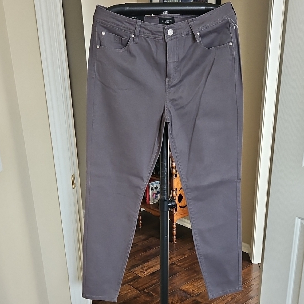 Celebrity Pink Women's Charcoal High Rise Skinny Jeans - SOFT! 30" Waist